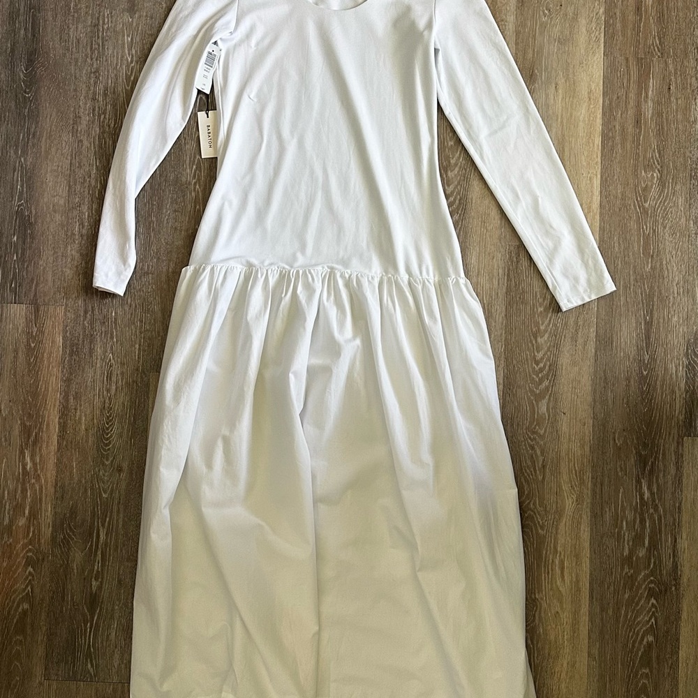 Babaton White Long Sleeve Dress